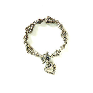 VTG Silver Bracelet Heart Clasp